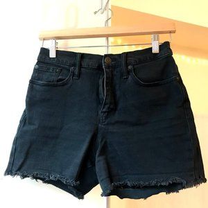 Madewell High Waist Black Denim Cut-Off Shorts